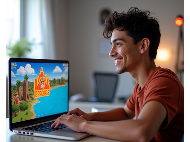 Joven desarrollador mexicano exitoso con una computadora portátil sonriendo